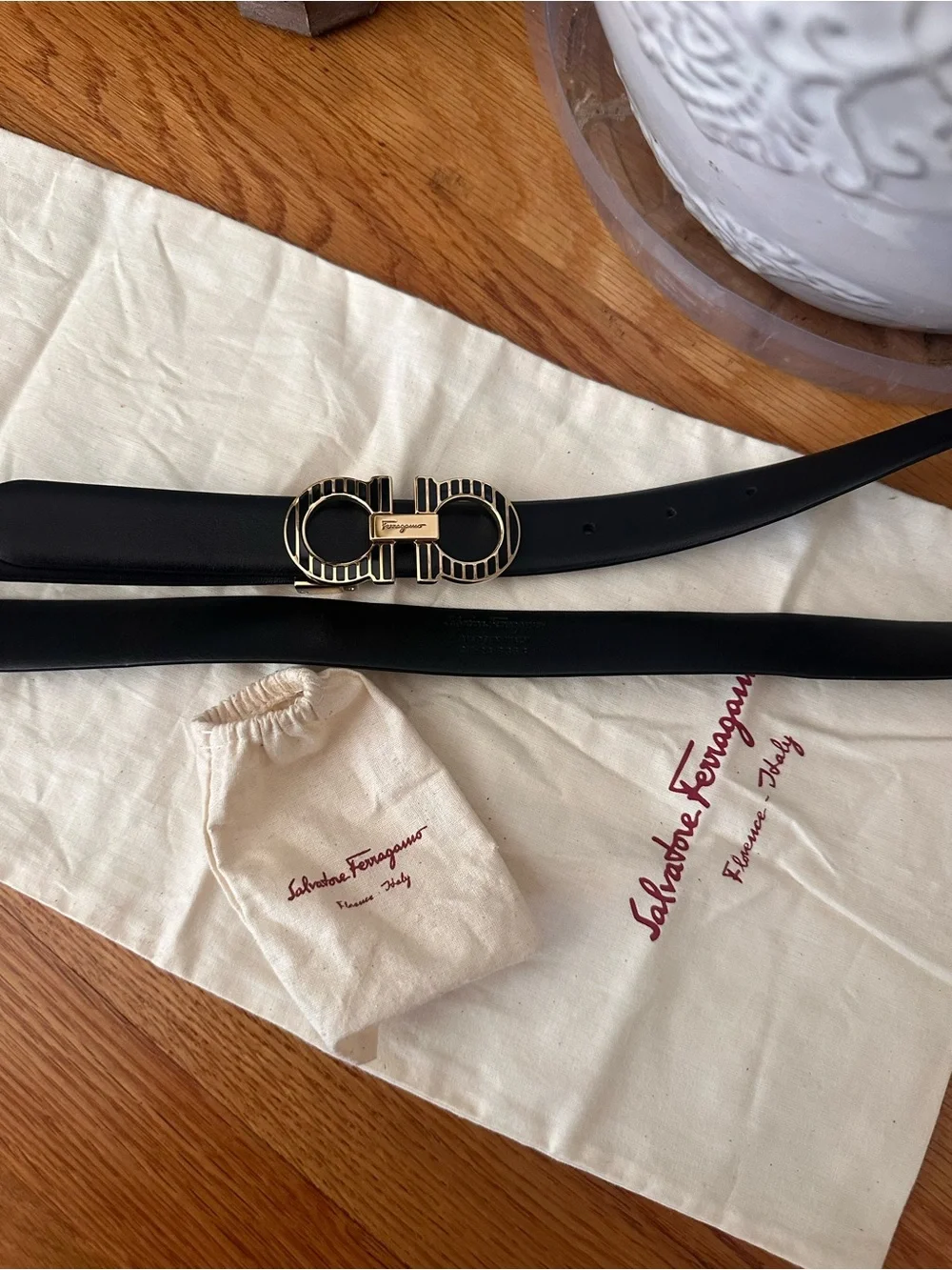 Salvatore Ferragamo polished gold